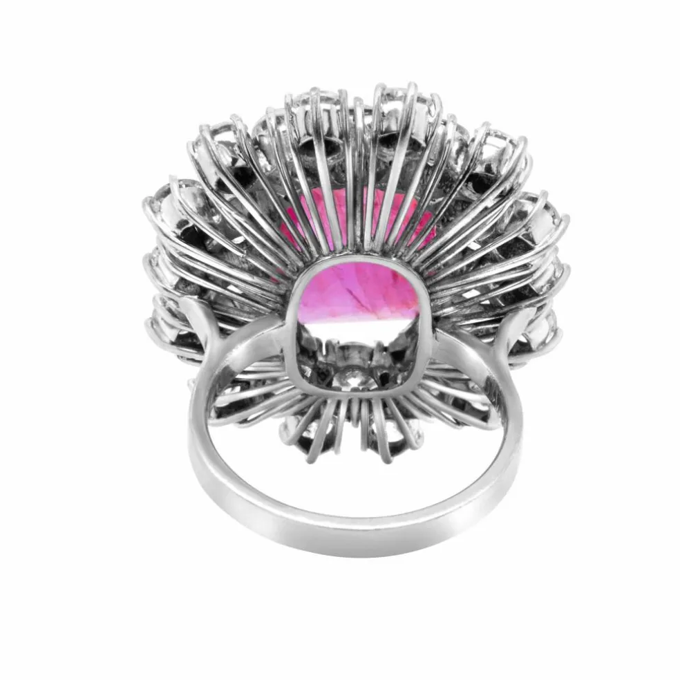 Bague Rubis Birman Non Chauffée et Diamants