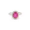 Bague rubis birmanie diamants or blanc (Certificat)