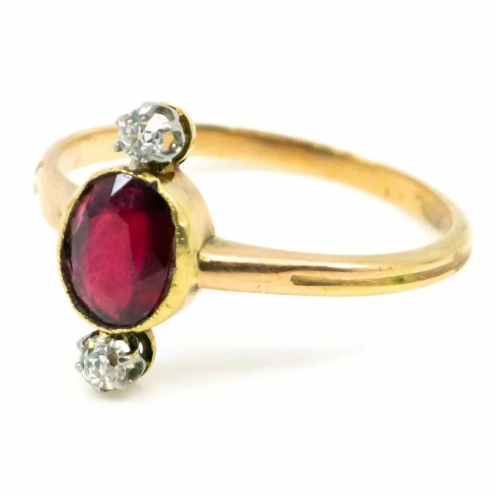 Bague, Rubis, Diamant,