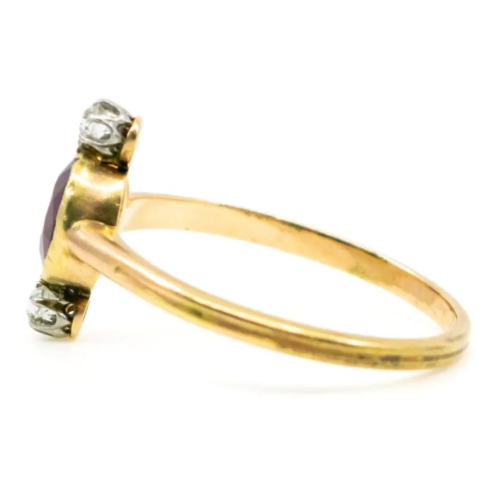 Bague, Rubis, Diamant,