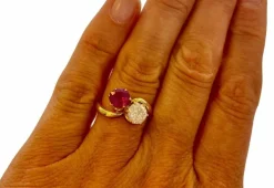 Bague Rubis, diamant, Or jaune