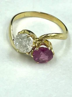 Bague Rubis, diamant, Or jaune