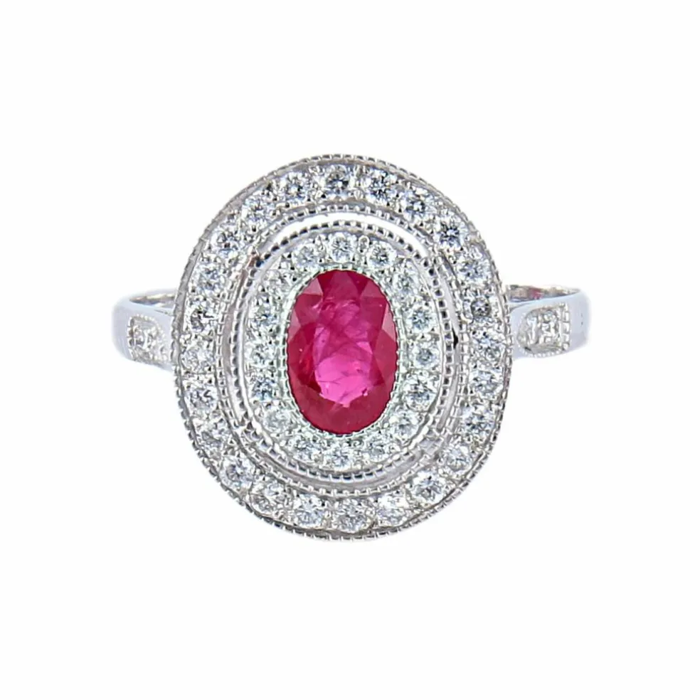Bague Rubis Diamants