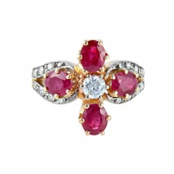 Bague Rubis Diamants