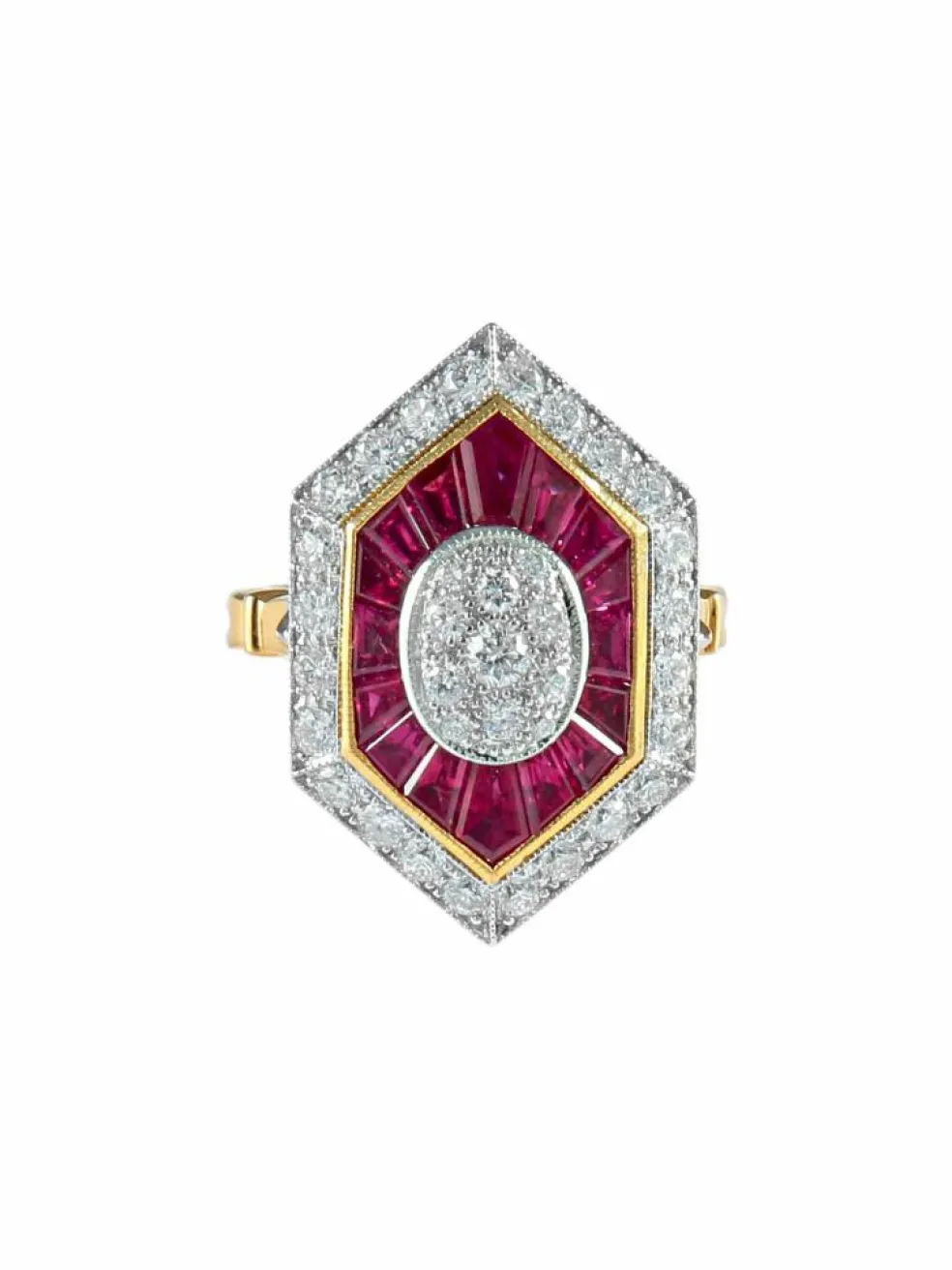 Bague Rubis Diamants