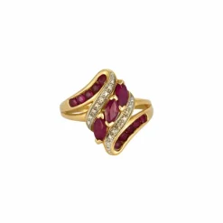 Bague rubis diamants