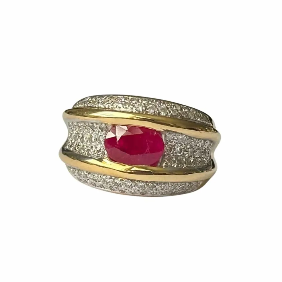 Bague rubis diamants