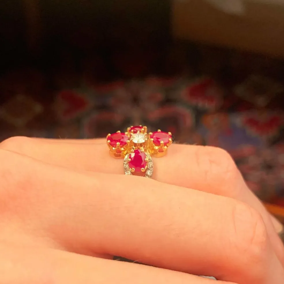 Bague Rubis Diamants