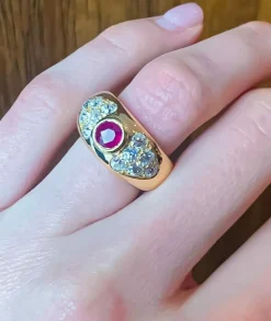 Bague Rubis Diamants