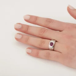 Bague rubis diamants