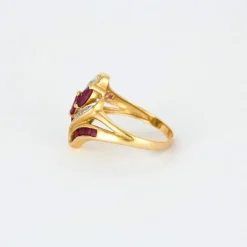 Bague rubis diamants