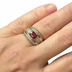 Bague rubis diamants