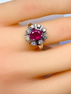Bague Rubis Diamants