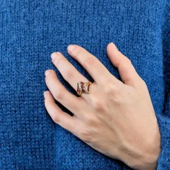 Bague rubis diamants