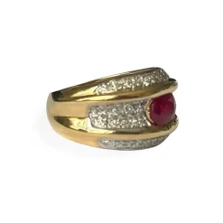 Bague rubis diamants