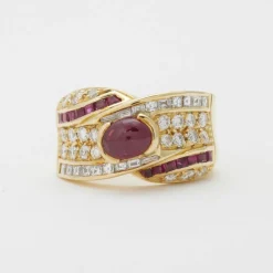 Bague rubis diamants