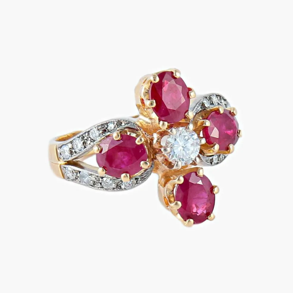 Bague Rubis Diamants