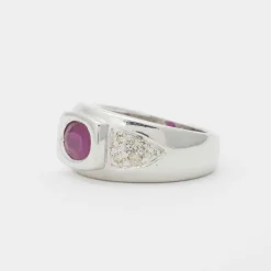 Bague rubis diamants