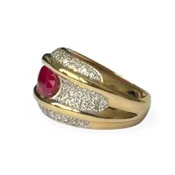Bague rubis diamants