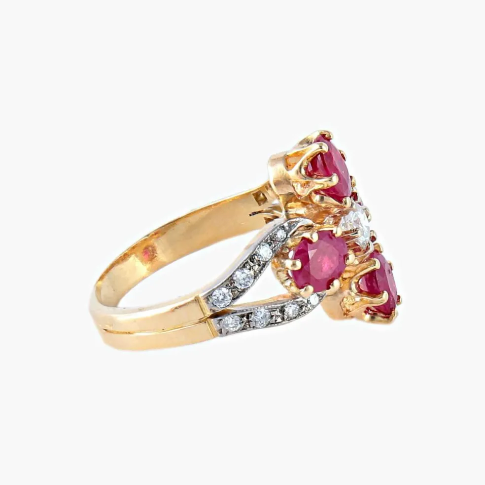 Bague Rubis Diamants