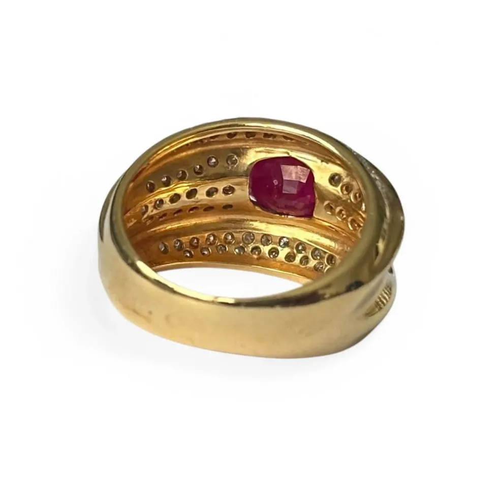 Bague rubis diamants