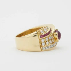 Bague rubis diamants