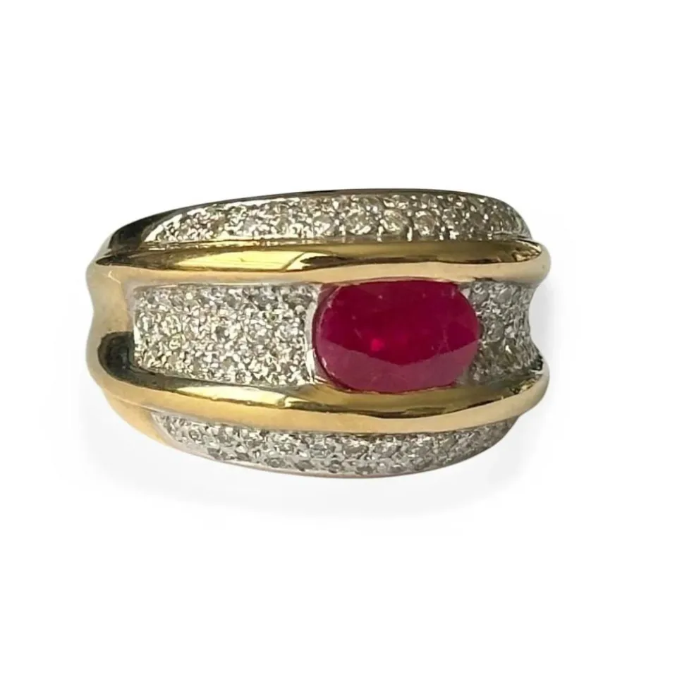 Bague rubis diamants