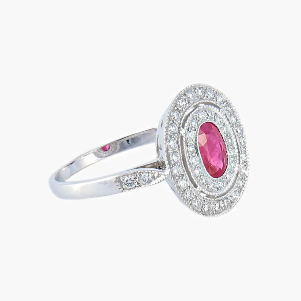 Bague Rubis Diamants