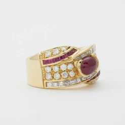 Bague rubis diamants