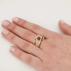 Bague rubis diamants