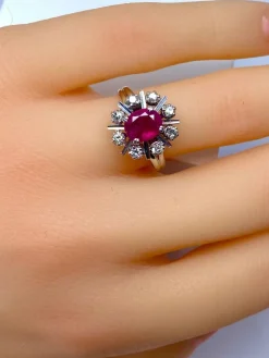 Bague Rubis Diamants