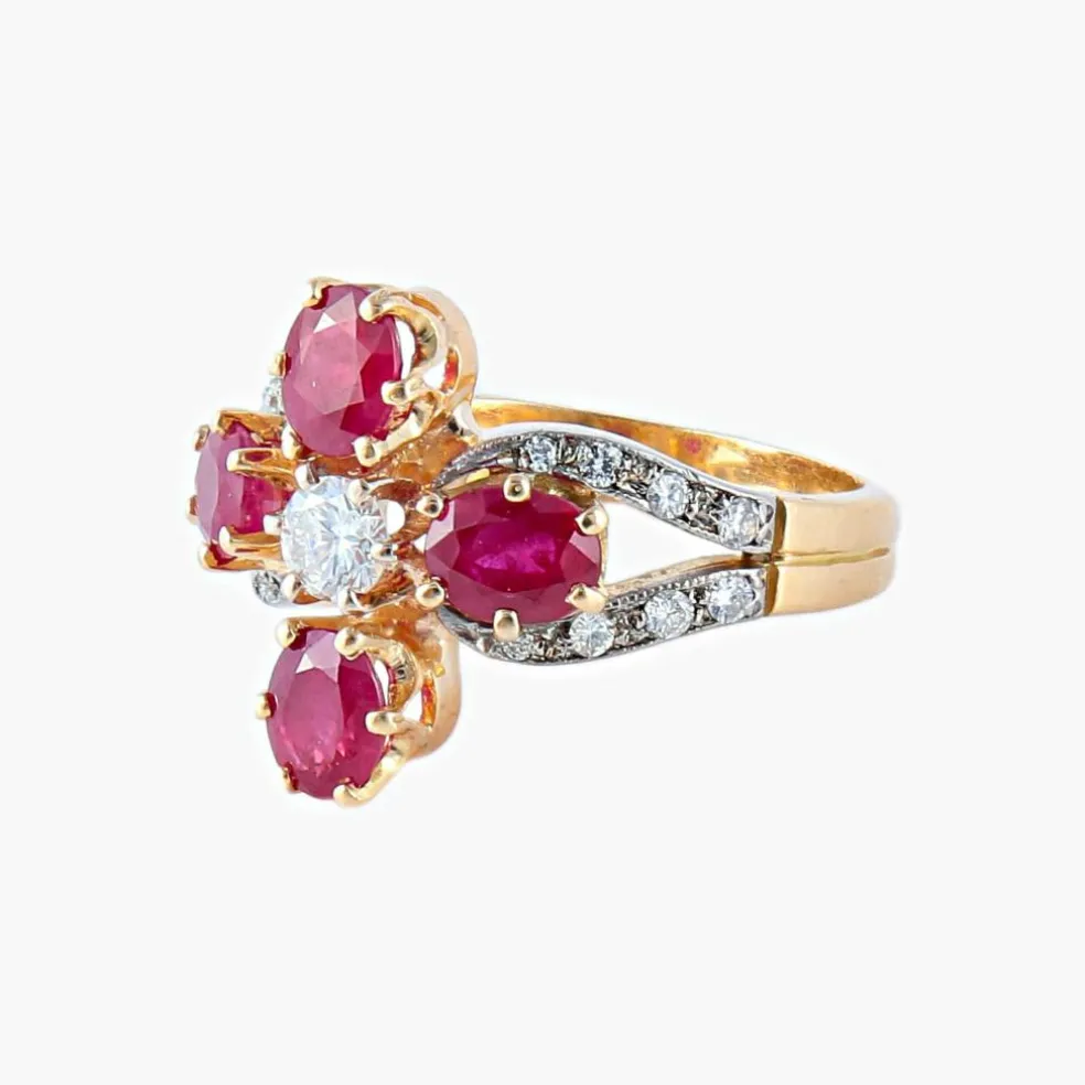 Bague Rubis Diamants