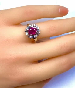 Bague Rubis Diamants