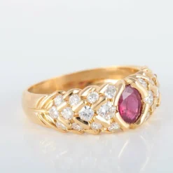 Bague Rubis Diamants