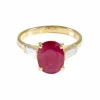 Bague Rubis Diamants baguette