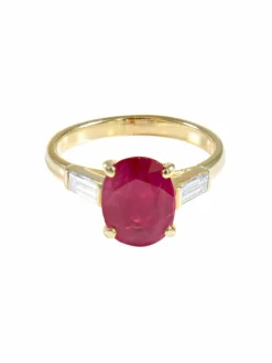 Bague Rubis Diamants baguette