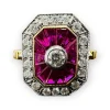 Bague rubis diamants bague de fiançailles en or 18 carats sertie de rubis calibrés et de diamants