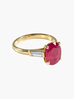 Bague Rubis Diamants baguette