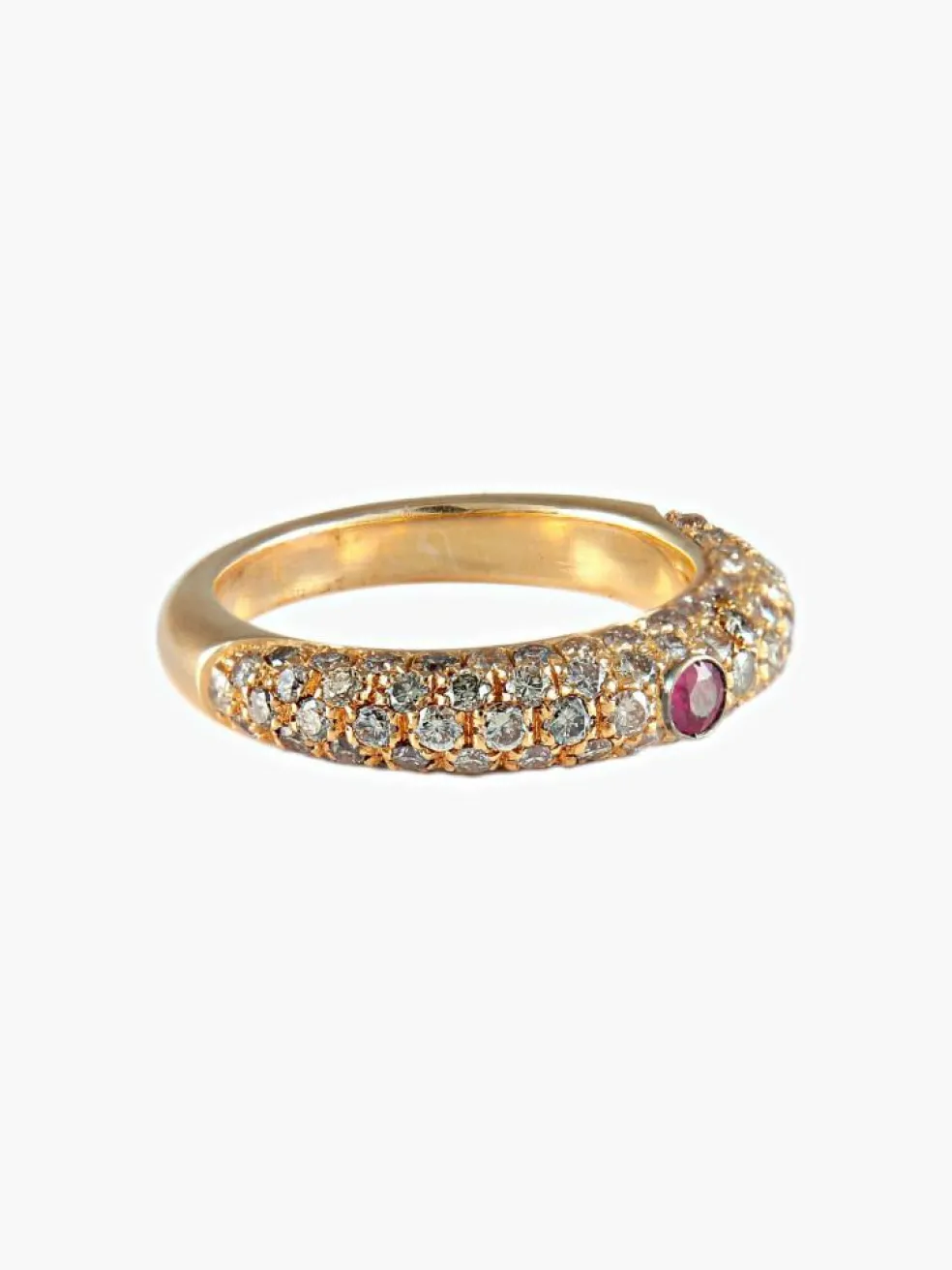 Bague Rubis Diamants champagne