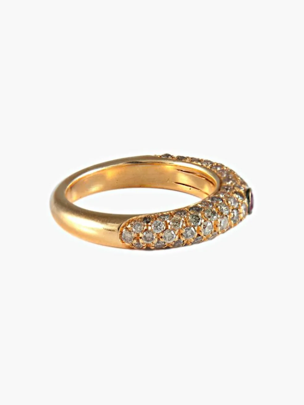 Bague Rubis Diamants champagne