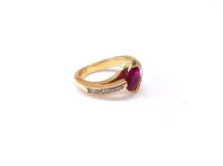 Bague rubis diamants or jaune
