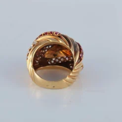 Bague rubis diamants or jaune