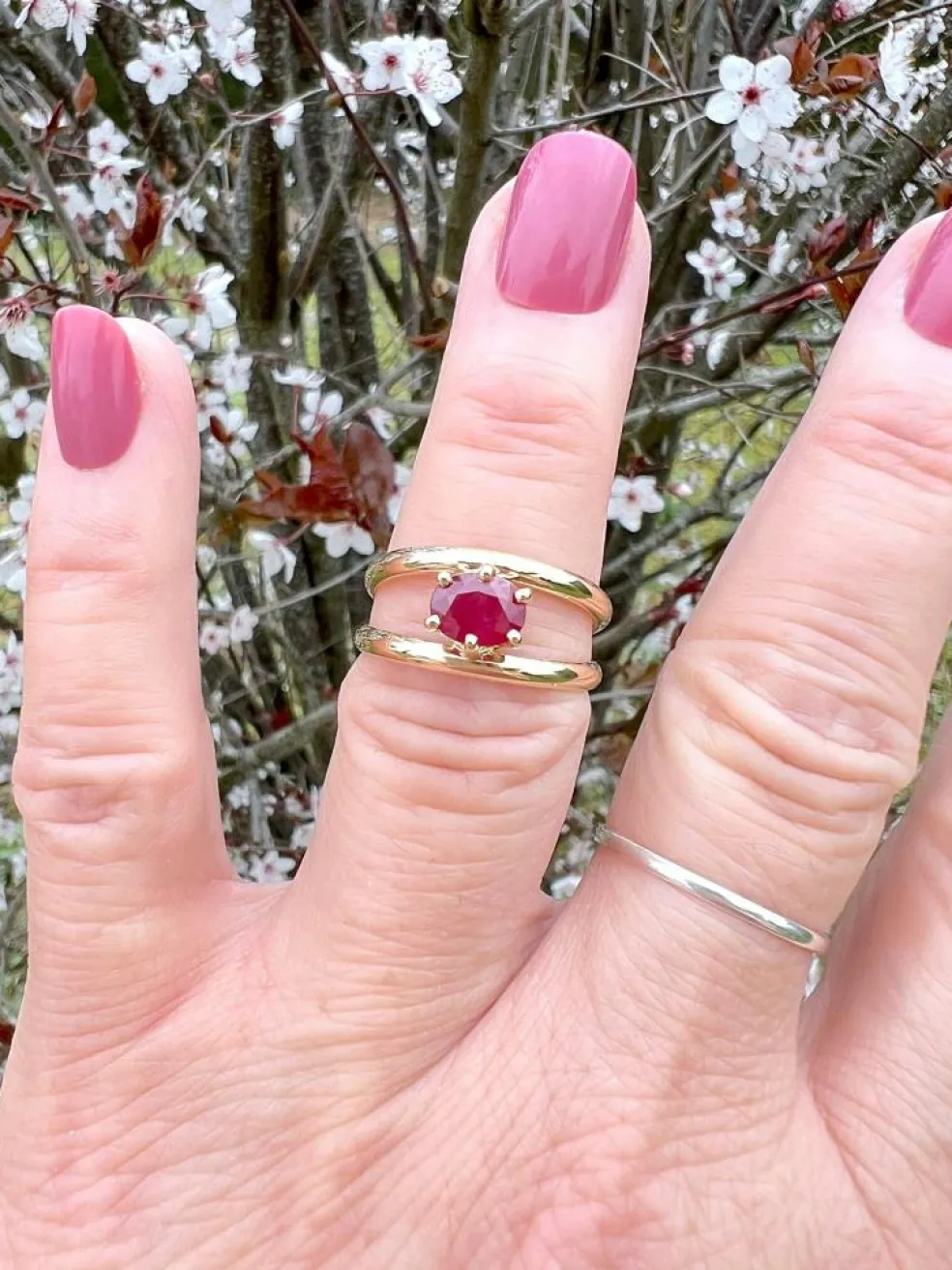 Bague Rubis en solitaire Or Jaune