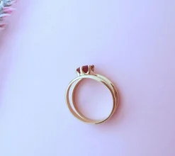 Bague Rubis en solitaire Or Jaune