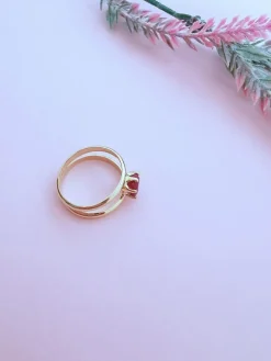 Bague Rubis en solitaire Or Jaune
