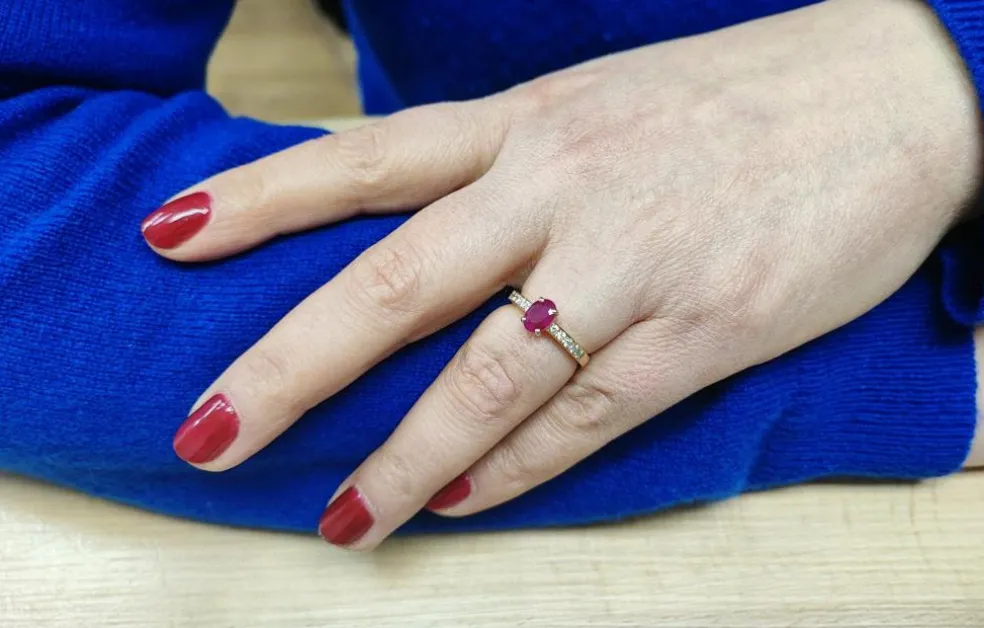 Bague rubis et diamant