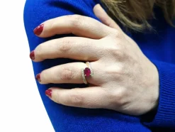 Bague rubis et diamant