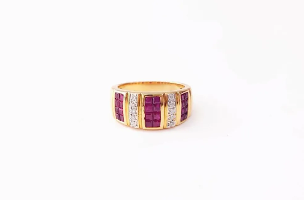 Bague rubis et diamant