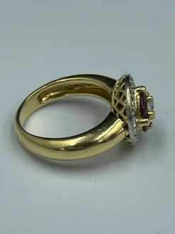 Bague rubis et diamant