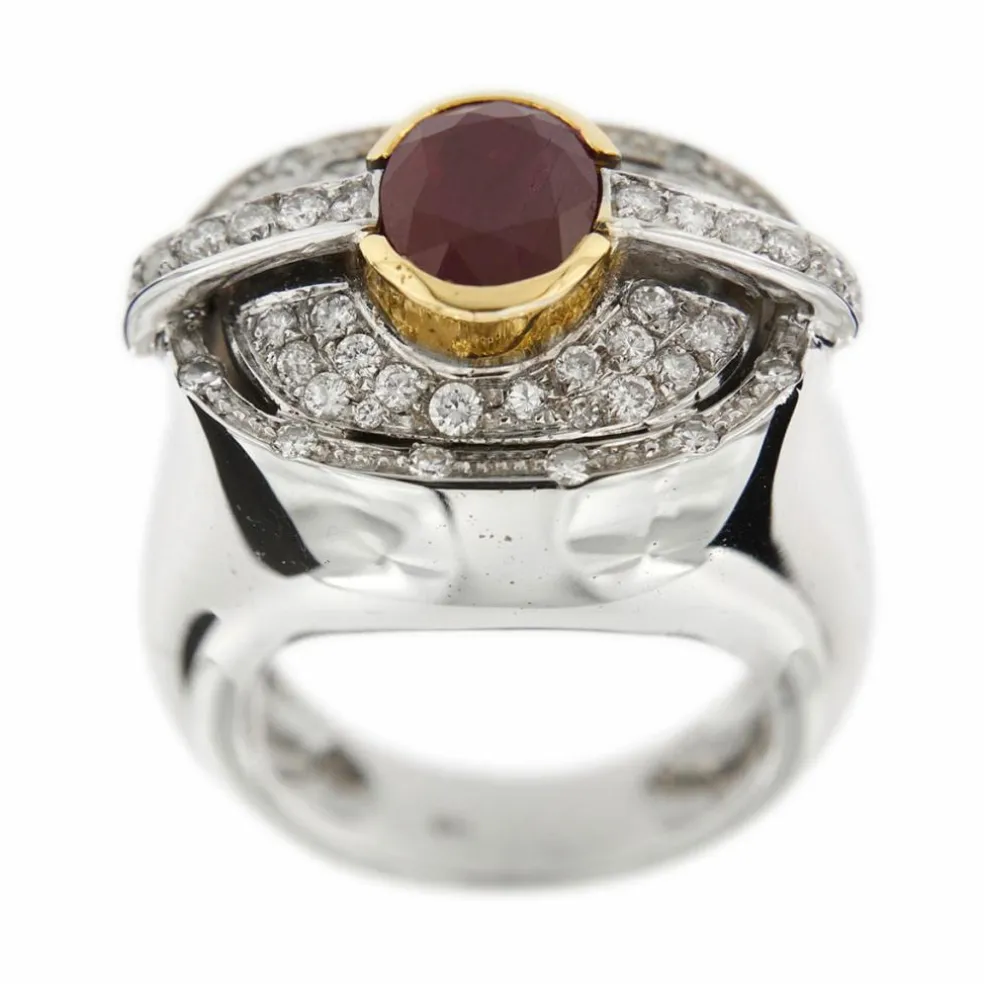 Bague rubis et diamants
